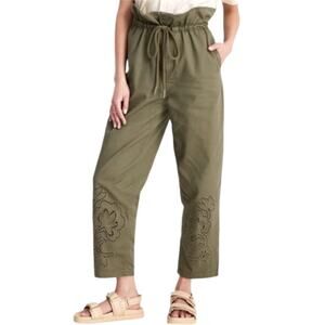 EUC Women’s Future Collective Jenny K Lopez Paperbag Pants Olive Green size 8